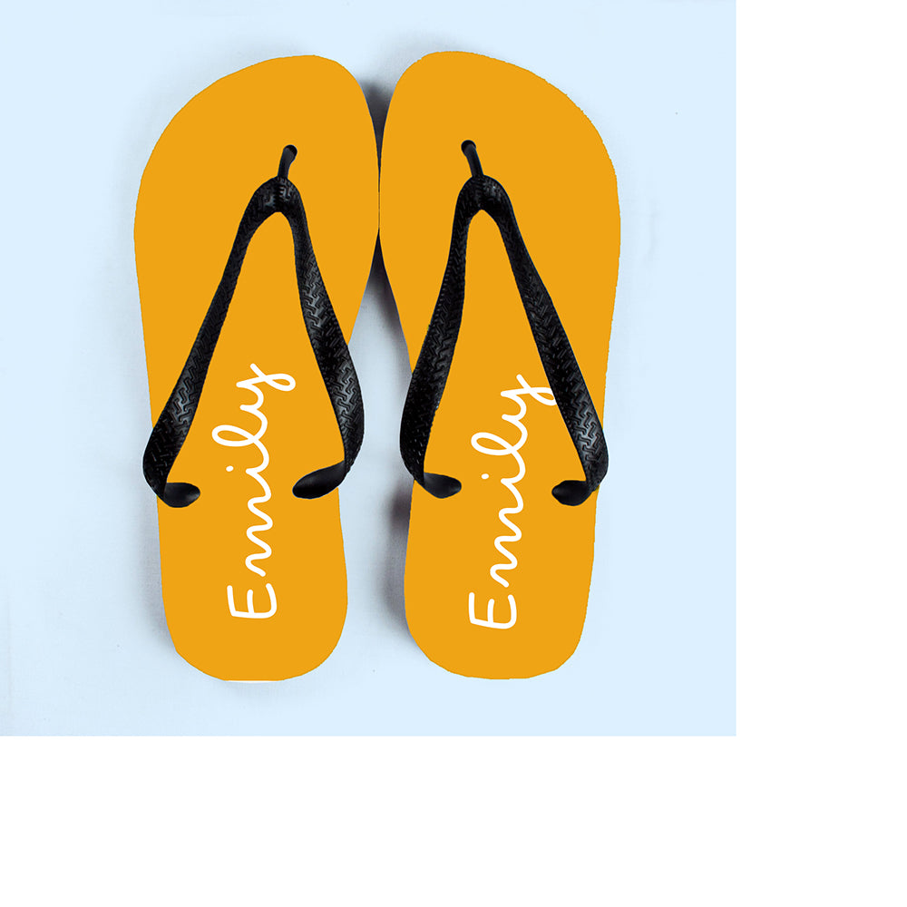Personalised Summer Style Flip Flops - Medium - Yellow