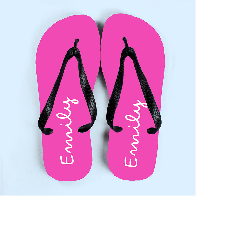 Personalised Summer Style Flip Flops - Small - Pink
