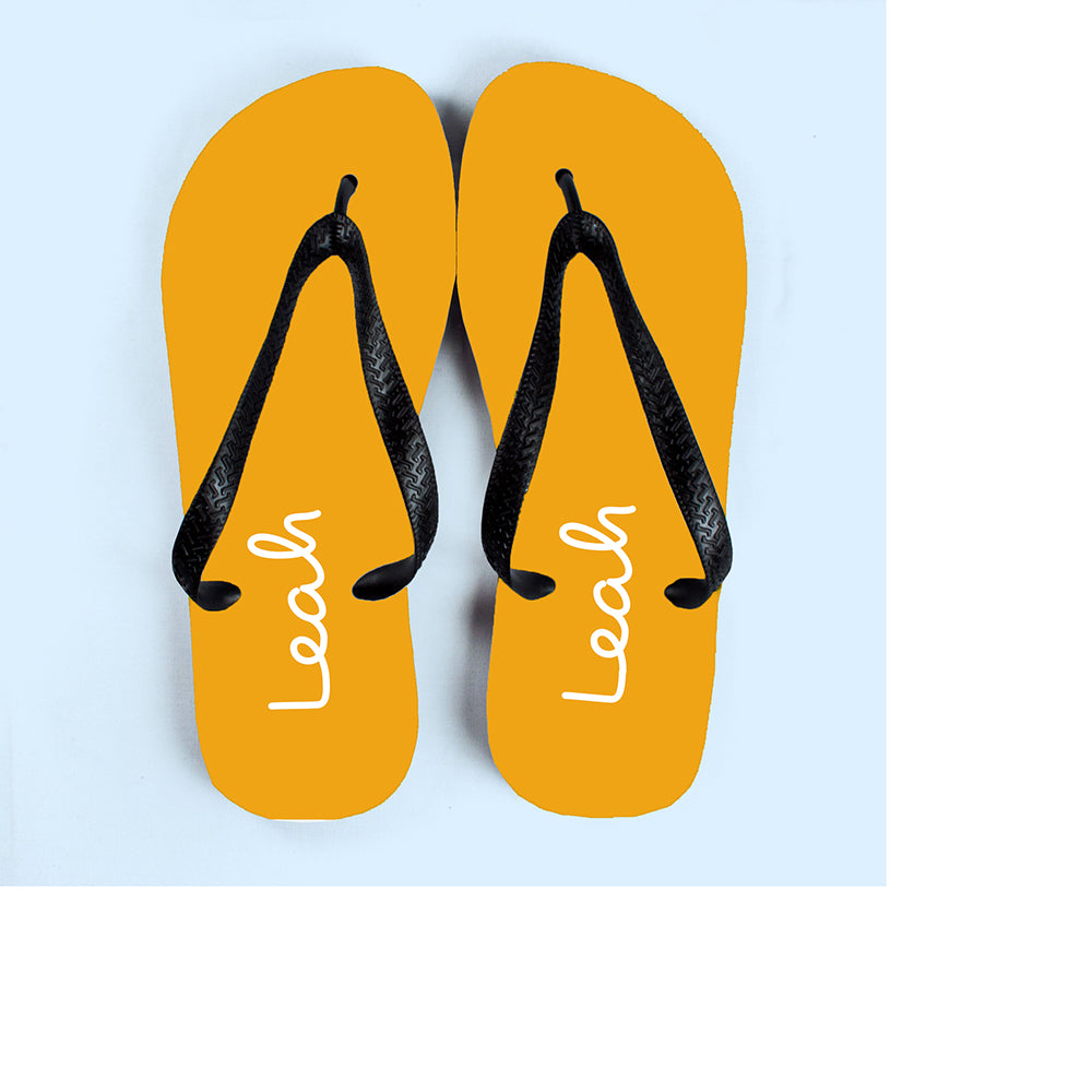 Personalised Summer Style Flip Flops - Small - Yellow