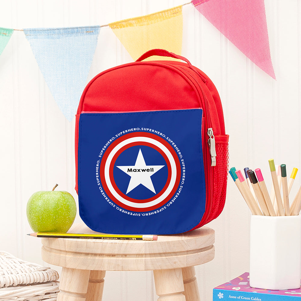 Personalised Superhero Red Lunch Bag