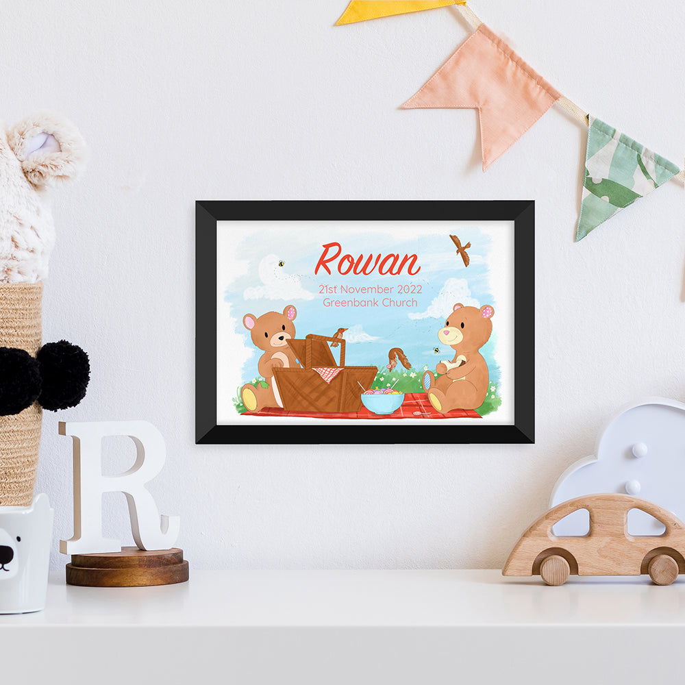 Personalised Teddy Bear Picnic Framed Print