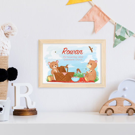 Personalised Teddy Bear Picnic Framed Print