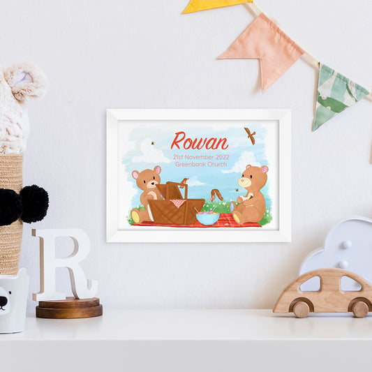 Personalised Teddy Bear Picnic Framed Print