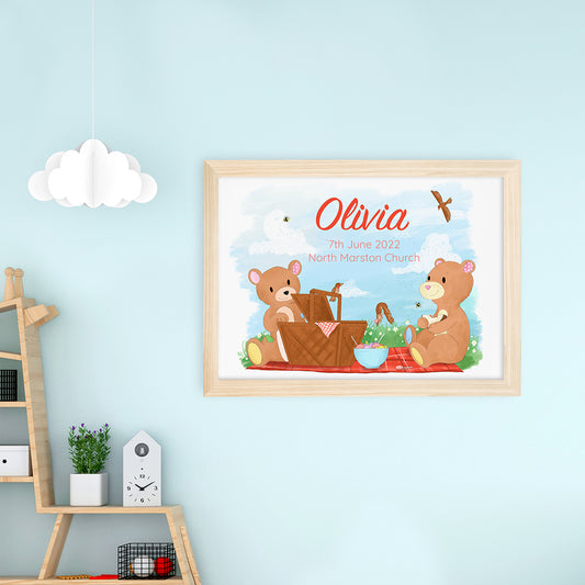 Personalised Teddy Bear Picnic Framed Print