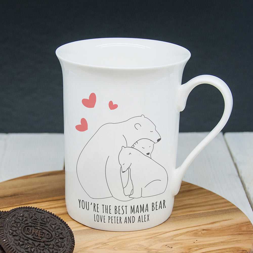 Personalised The Best Mama Bear Bone China Mug