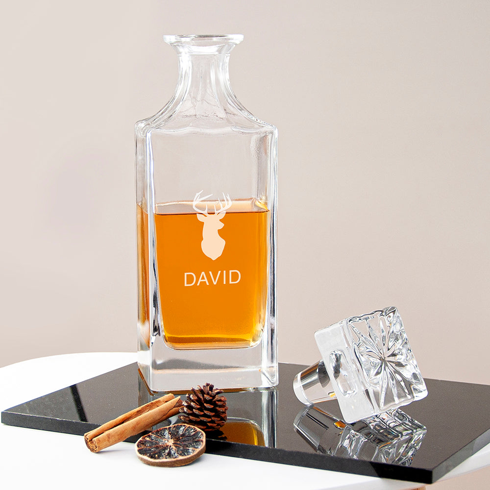 Personalised Timeless Stag Square Decanter
