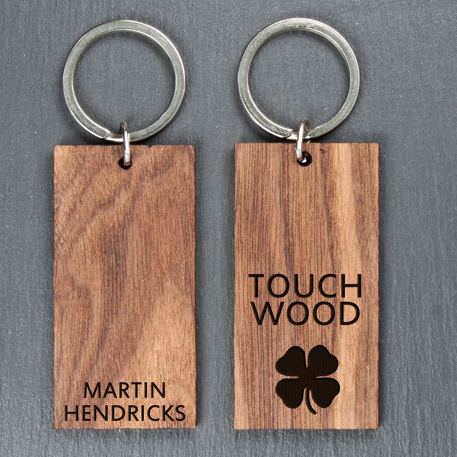 Personalised Touch Wood Keyring 