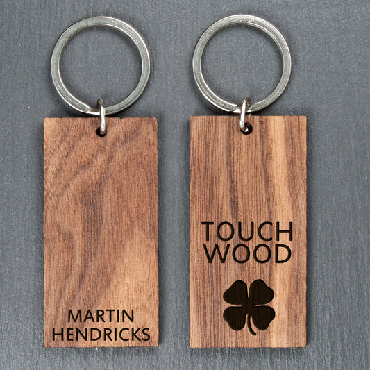 Personalised Touch Wood Keyring 