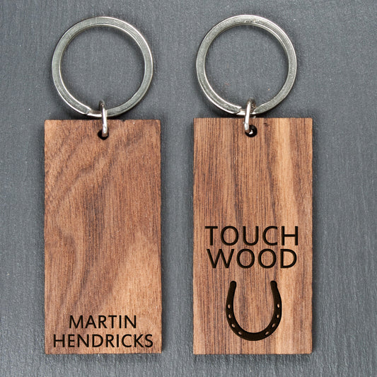 Personalised Touch Wood Keyring 