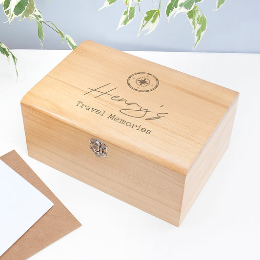Personalised Travel Memories Keepsake Chest