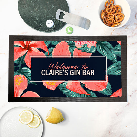 Personalised Tropical Bar Mat