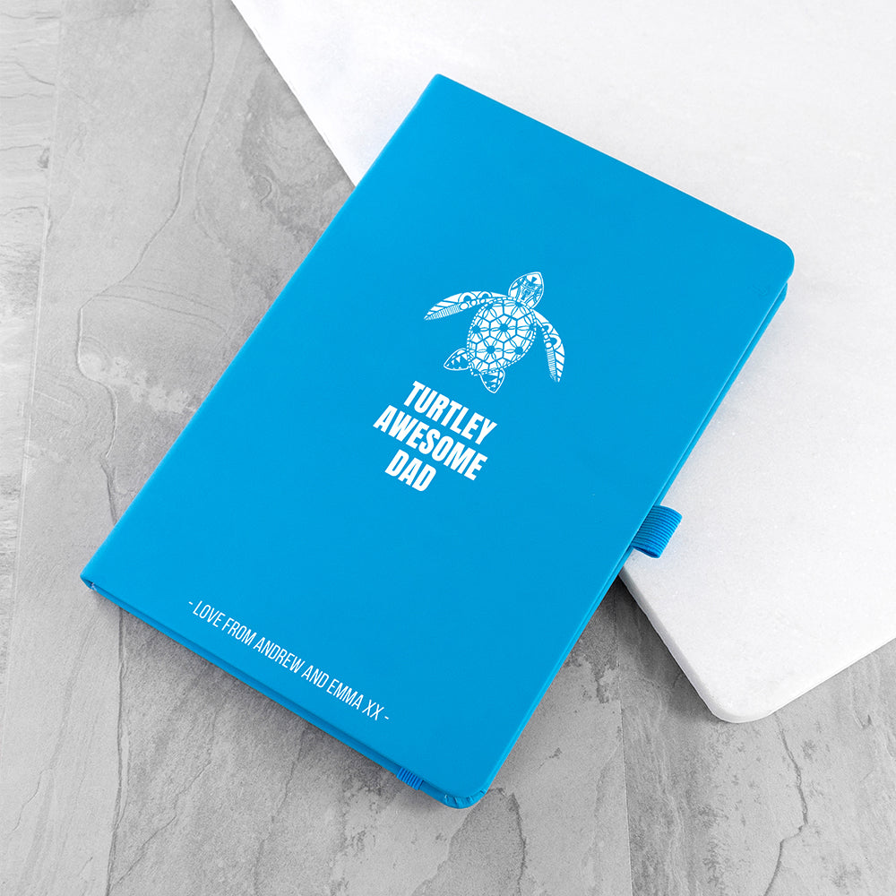 Personalised Turtley Awesome Dad  A5 Notebook