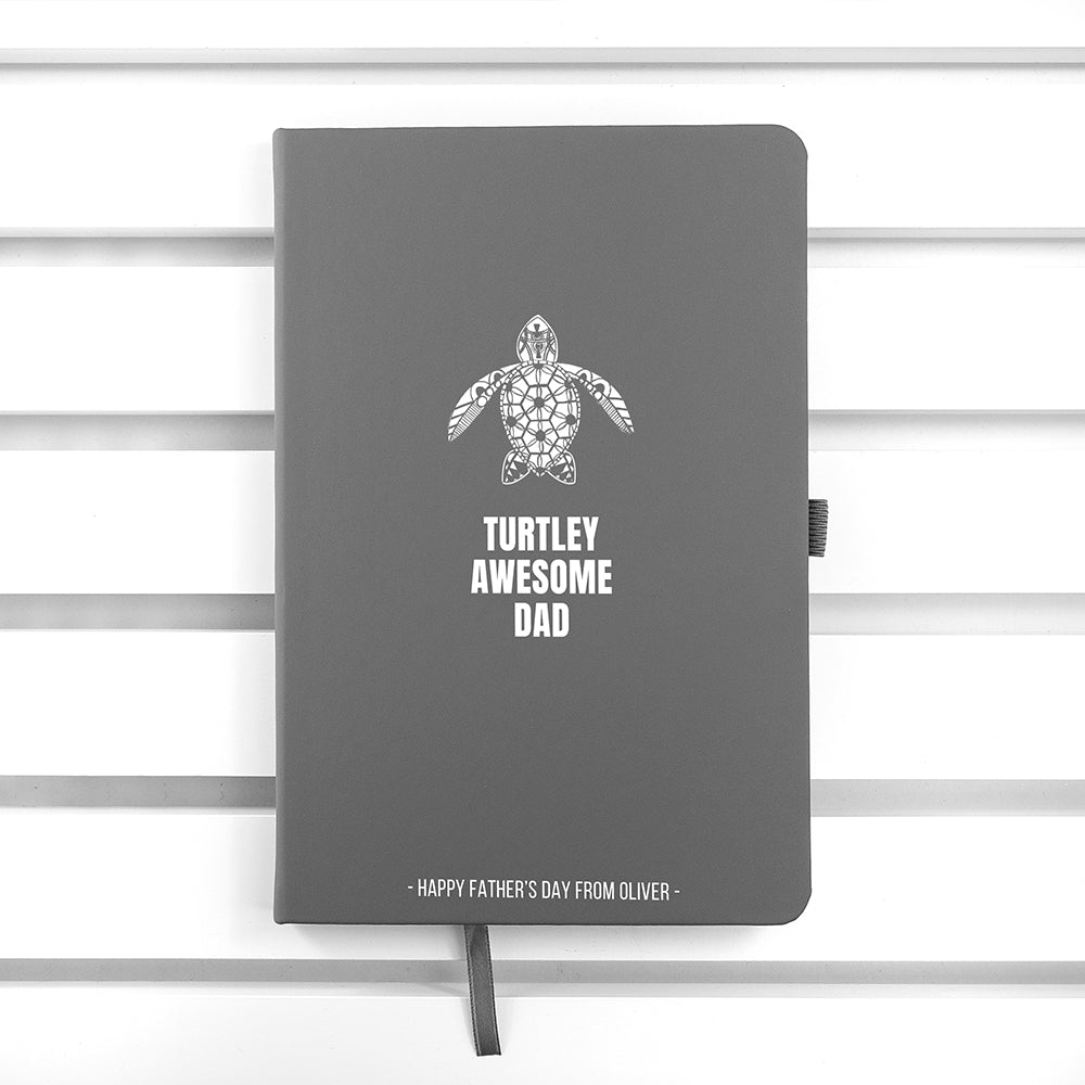 Personalised Turtley Awesome Dad  A5 Notebook