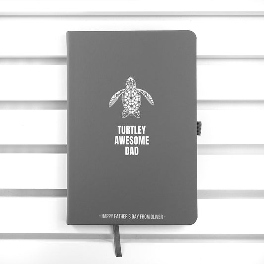 Personalised Turtley Awesome Dad  A5 Notebook