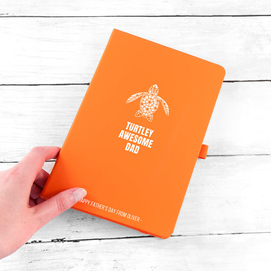 Personalised Turtley Awesome Dad  A5 Notebook