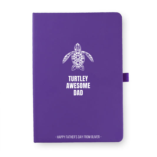 Personalised Turtley Awesome Dad  A5 Notebook
