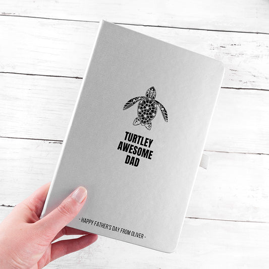 Personalised Turtley Awesome Dad  A5 Notebook