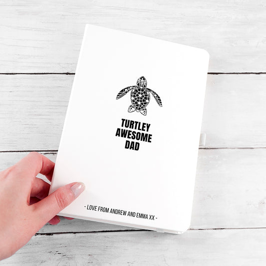 Personalised Turtley Awesome Dad  A5 Notebook