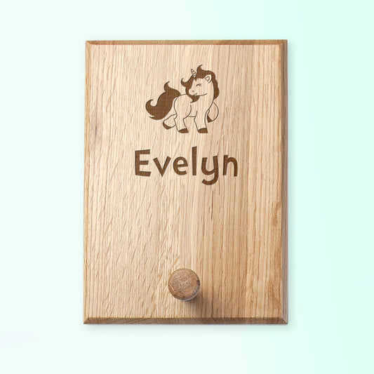 Personalised Unicorn Peg Hook