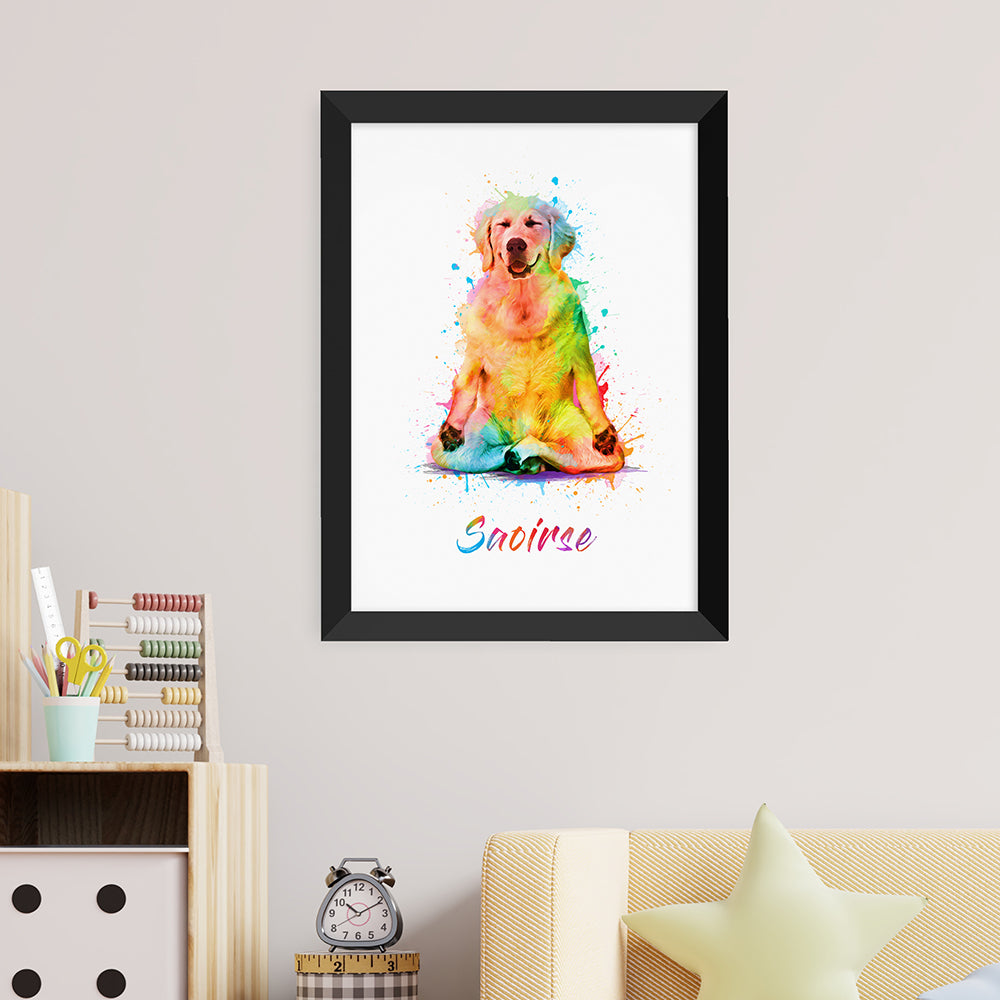 Personalised Watercolour Dog Yoga Print