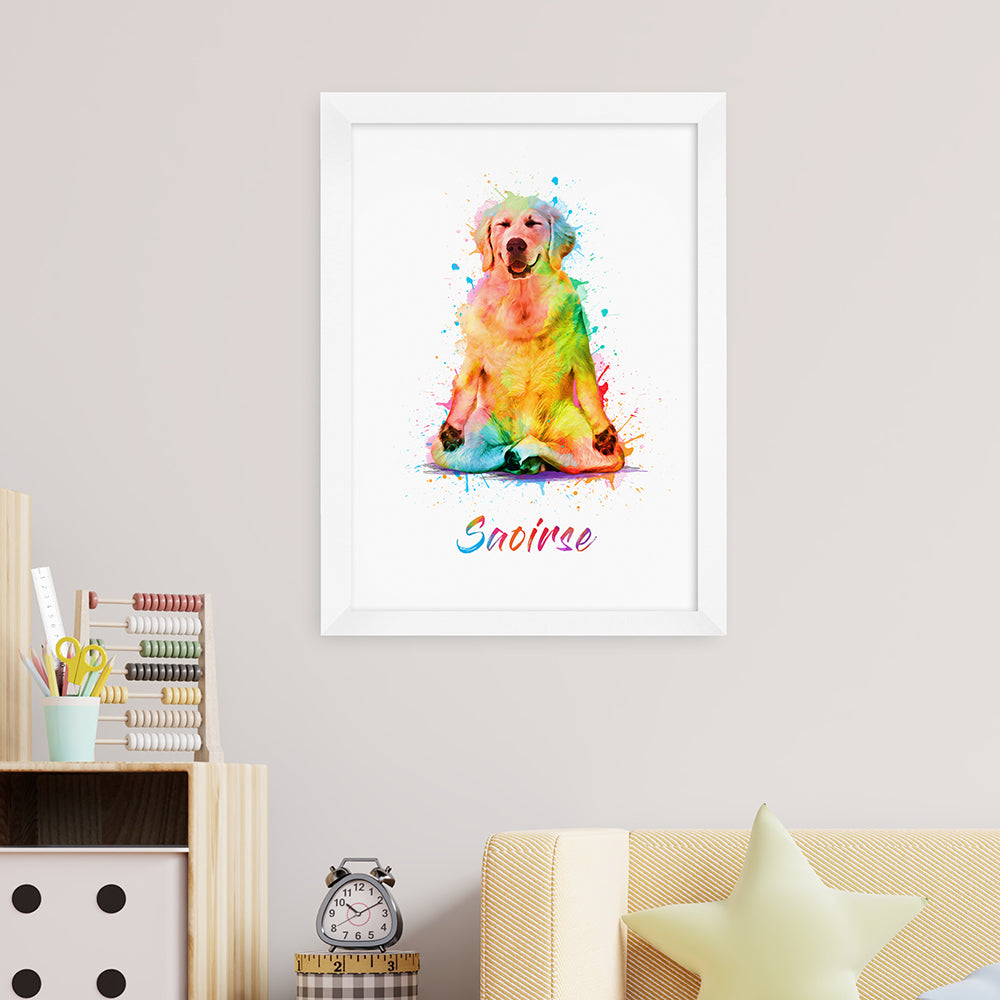Personalised Watercolour Dog Yoga Print