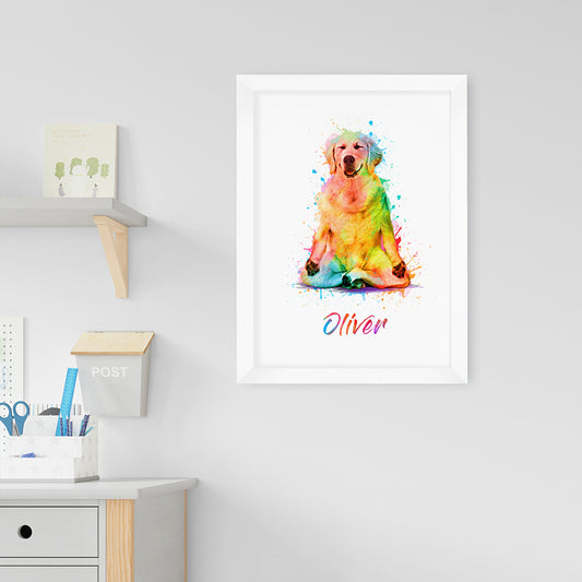 Personalised Watercolour Dog Yoga Print