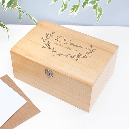 Personalised Wedding Party Keepsake Chest