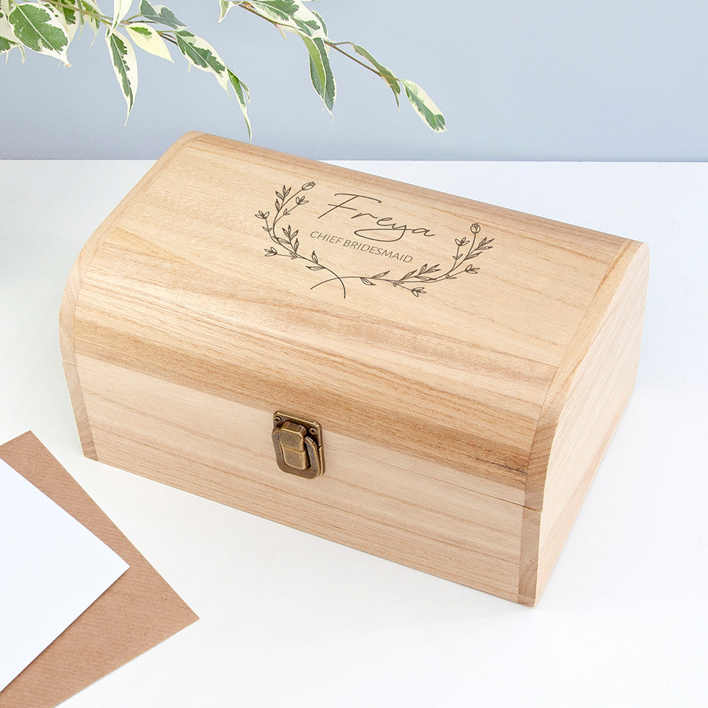 Personalised Wedding Party Keepsake Chest