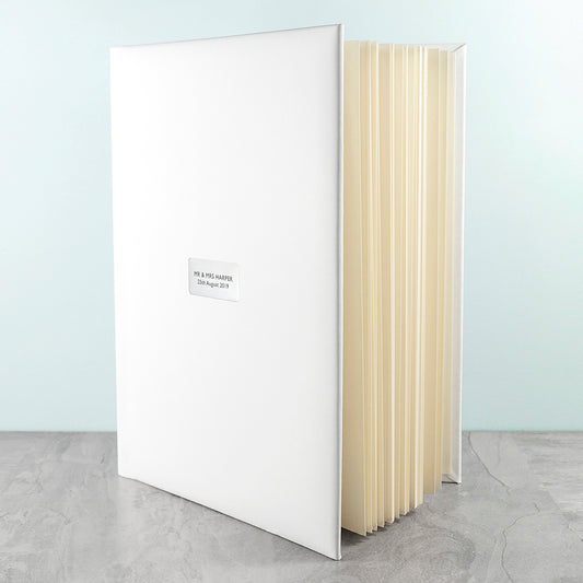 Personalised White Leather Photo Album