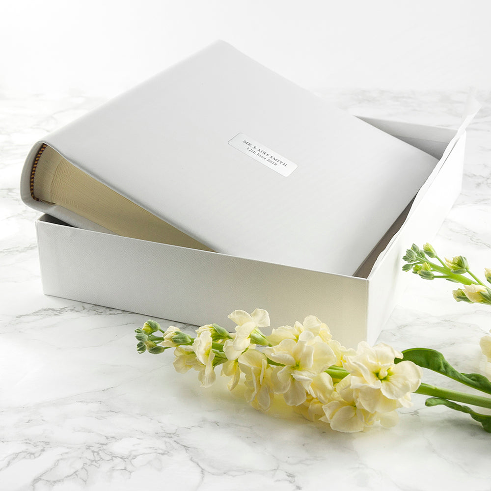 Personalised White Leather Photo Album
