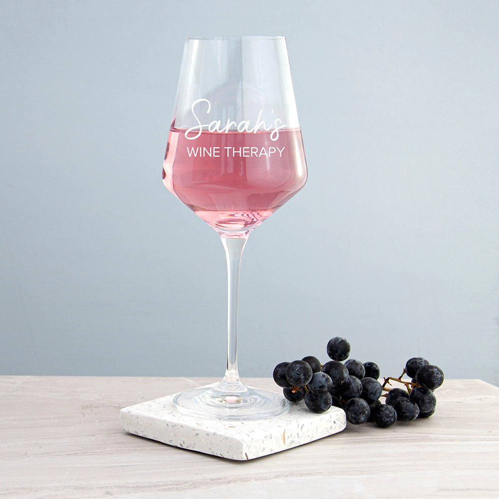 Personalised Wine Therapy Wine Glass