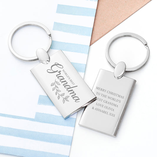 Personalised World's Best Grandma Keyring