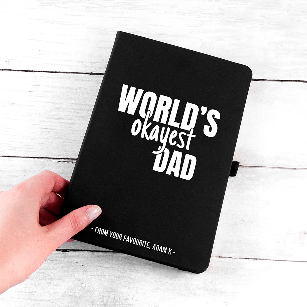 Personalised World's Okayest Dad A5 Notebook