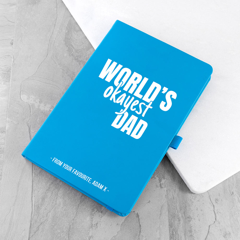 Personalised World's Okayest Dad A5 Notebook