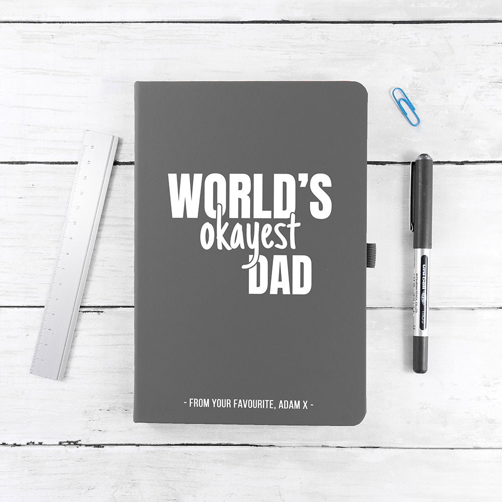 Personalised World's Okayest Dad A5 Notebook