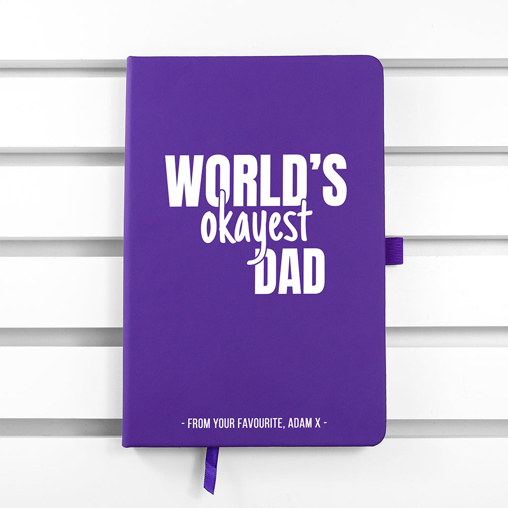 Personalised World's Okayest Dad A5 Notebook