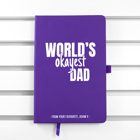 Personalised World's Okayest Dad A5 Notebook