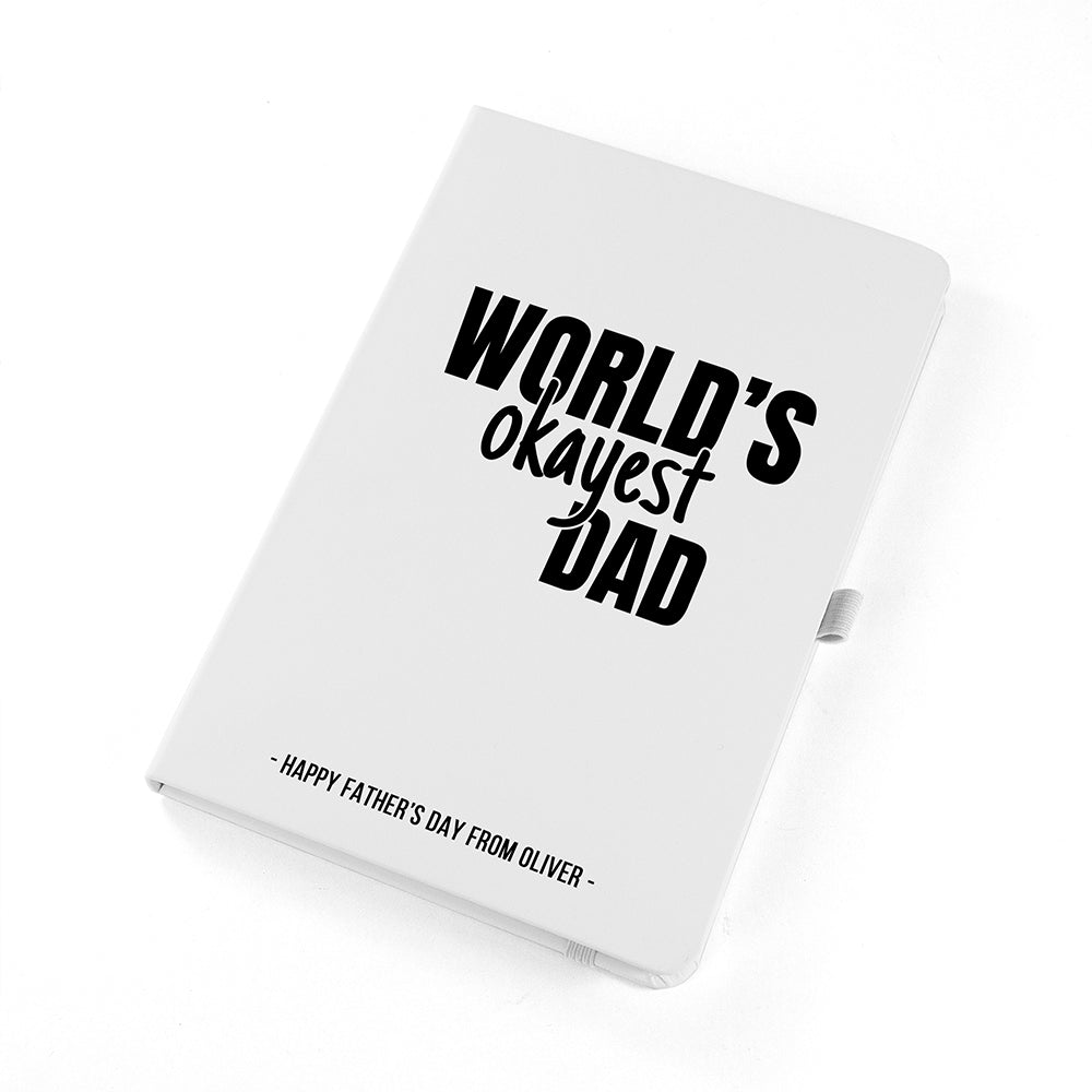 Personalised World's Okayest Dad A5 Notebook