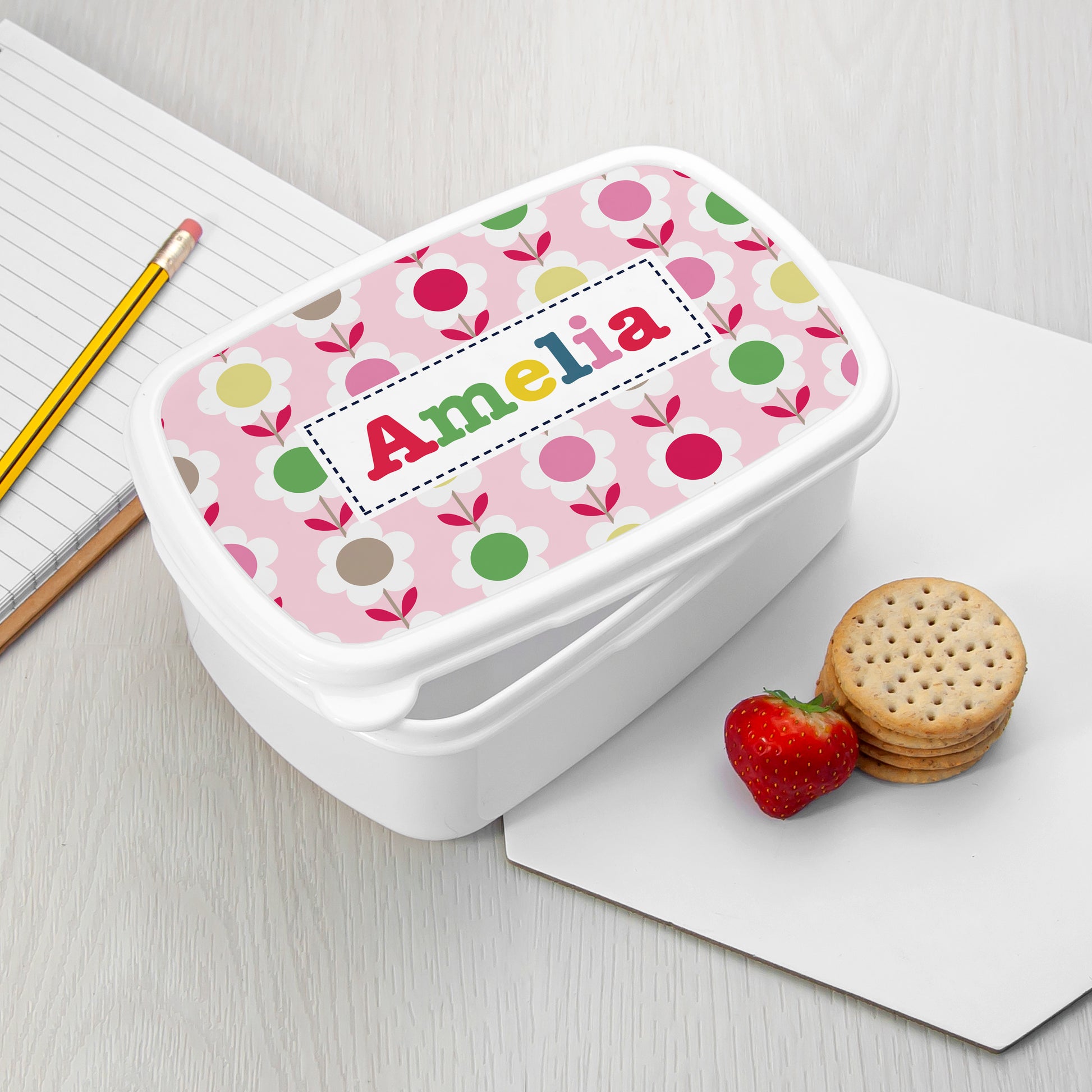 Personalised Girl's Patterned Lunch Box
