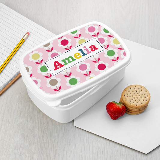 Personalised Girl's Patterned Lunch Box