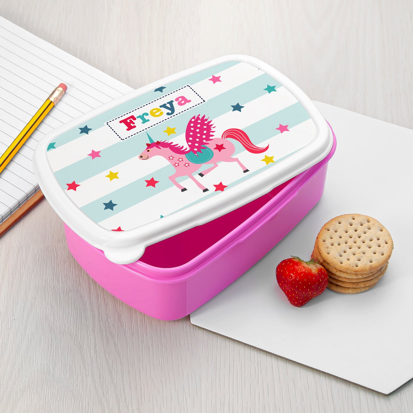 Personalised Girl's Unicorn Lunch Box