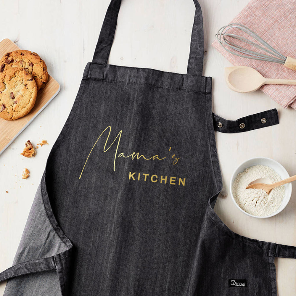 Personalised Grey Denim Kitchen Apron