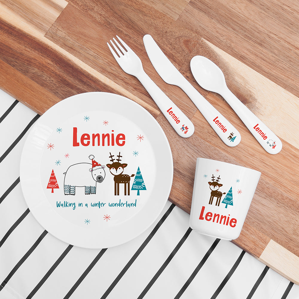 Personalised Kids Winter Wonderland Dining Set