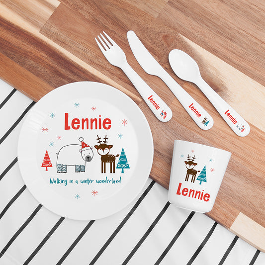 Personalised Kids Winter Wonderland Dining Set