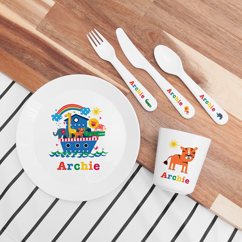 Personalised Kids Noah's Ark Dining Set