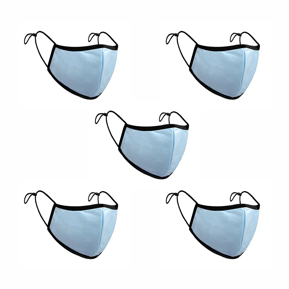 Treat Republic Colour Range Comfort-Fit Face Covering - Pack of 5