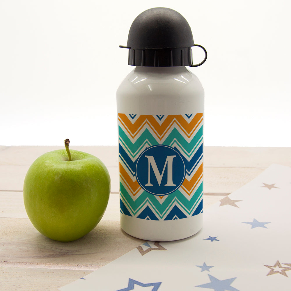 Vibrant Zig Zagged Personalised Water Bottle 